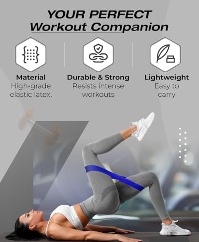 Bingwaah Mini Loop Resistance Bands – Fabric & Elastic Sets Exercise Bands for Strength Training - Rehab, Yoga, Pilates & ...