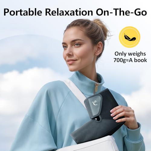 Comfytemp Air Compression Therapy Device K1007, Portable Foot Massager with Heat, Cordless Ankle Massage Boot for Pain Rel...