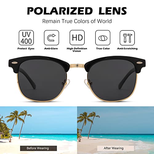 Pro Acme Semi-Rimless Polarized Sunglasses UV 400 Protection for Women Men
