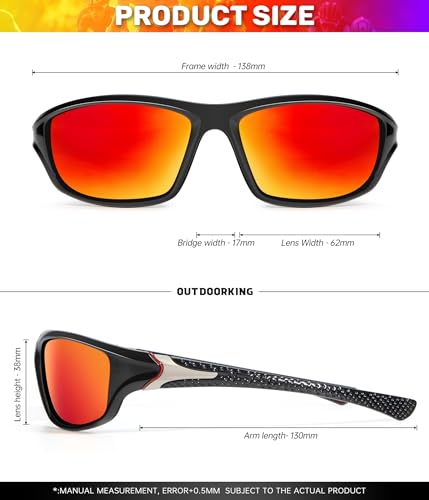 OUTDOORKING Sports Mens-Sunglasses Polarized Sunglasses-Men: Sunglasses for Men UV Protection for Running Cycling Fishing