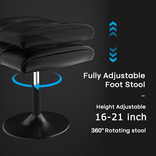 VECELO Foot Rest Under Desk Ottoman, PU Height Adjustable Footrest with Comfort Padding, Leg Rest for Desk for Relieving L...