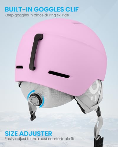 SNOWER Kids Ski Helmet with Goggles Set, Shockproof Durable PC Shell & EPS Foam, Snowboard Helmet and Goggles for Boys & G...