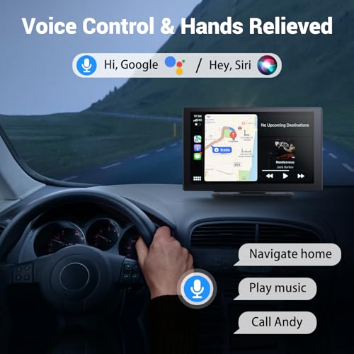 HAUXIY Wireless Apple Carplay Screen for Car 4K Dash Cam, 9" Portable Apple Carplay & Android Auto Car Stereo, with 1080p ...