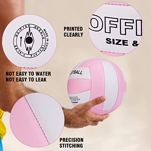 EVZOM Super Soft Volleyball Beach Volleyball Official Size 5 for Outdoor/Indoor/Pool/Gym/Training Premium Volleyballs Equi...
