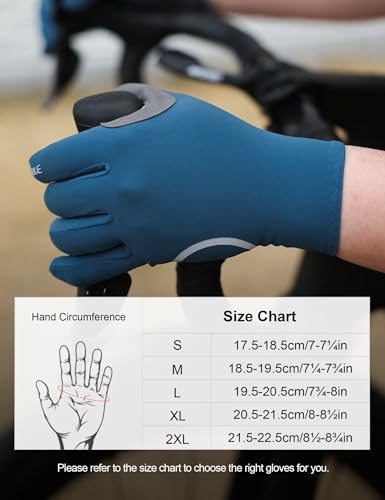 INBIKE Breathable Bike Gloves for Men Women, Full Finger Pad Cycling Gloves, Touchscreen Reflective Mountain Biking Bicycle