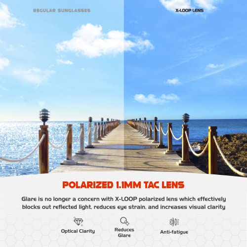 X LOOP Polarized Sports Sunglasses for Men - UV400 Baseball Running Cycling Golf Glasses