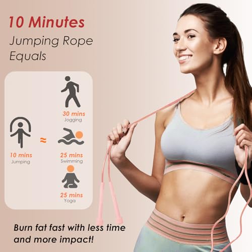 POCFOINY 2 Pack Jump Rope for Fitness, Speed Rope Skipping Rope for Men, Kids and Women, Jumping Rope for Workout, Tangle-...