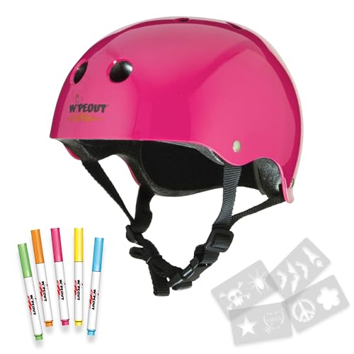 Wipeout Dry Erase Kids Helmet – Ideal for Bike, Skate, Scooter, in-Line Skating and Rollerblading