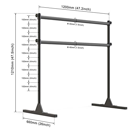 SELEWARE Height Adjustable Ballet Barre Freestanding Ballet Bar Heavy Duty Dance Bar Support Barre Movements Body Stretch ...