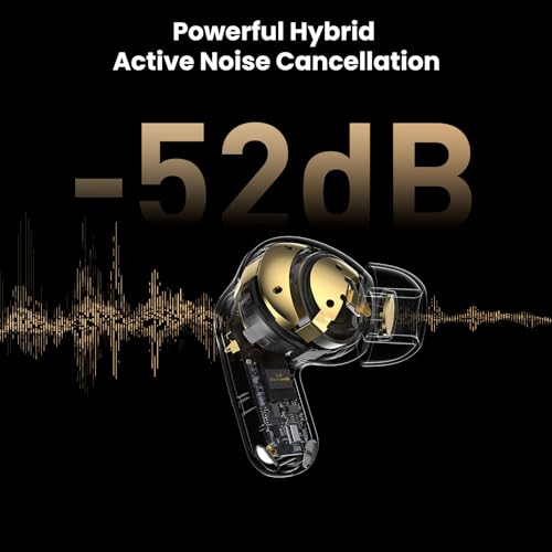 TOZO NC20 Active Noise Cancelling Wireless Earbuds, LDAC Hi-Res Sound Bluetooth Headphones, 6 Mics AI Call Ear Buds 80H Pl...