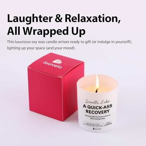 Smells Like A Quick-Ass Recovery Gift Get Well Soon Feel Better Chemo Hysterectomy After Surgery Scented Candle Home Offic...