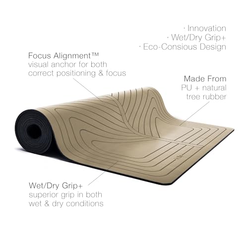 agoy PRO+ WARRIOR - Premium Non-Slip Yoga Mat – Eco-Conscious Design - PU Mat With Wet/Dry Grip+ - Focus Alignment - Laze...