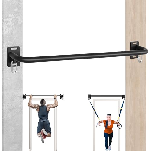 36" Heavy Duty Pull Up Bar Wall/Joist Mounted, 600 LB Capacity, Multi-Grip Bar for Garage & basement rafter Use - All-in-O...