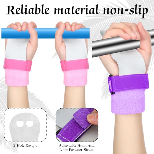 Jenaai 9 Pcs Gymnastics Hand Grips Gloves Wristbands with Drawstring Backpack for Girls Youth Kids Gymnastics Bar Palm Pro...