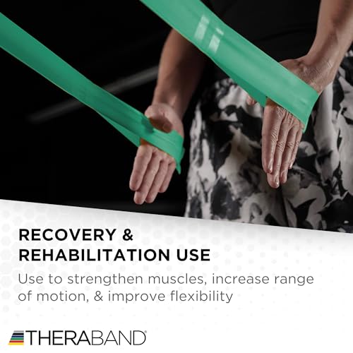THERABAND CLX Resistance Band with Loops, 5-Foot Non-Latex Exercise Band for Mobility, Rehab, Stretching & Home Workouts, ...