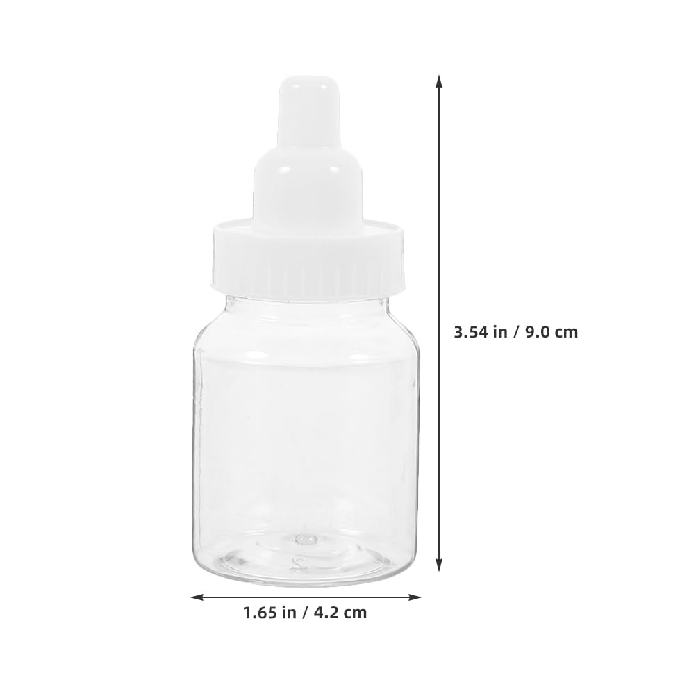 VOSAREA 20PCS Baby Mini Milk Bottle Baby Shower Party Favor Bottle Baby Shower Fillable Feeding Bottle Candy Box Small Plastic Candy Bottle DIY for Boy Girl Newborn Party Decor