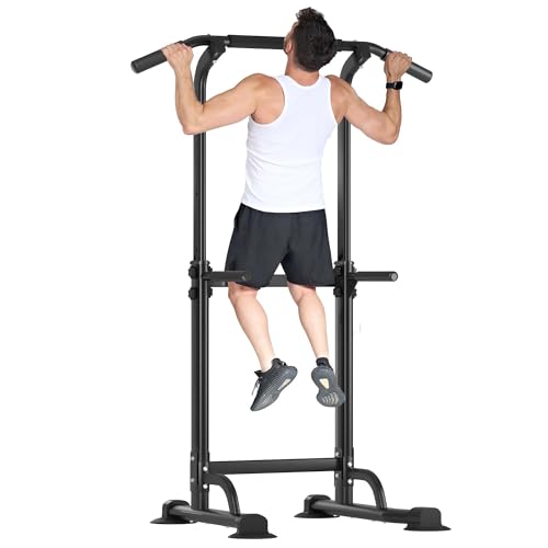 Adjustable Pull Up Bar Free Standing, Pull Up Dip Station with 10 Height Levels, Multifunction Dip Station Home Gym, Dip S...