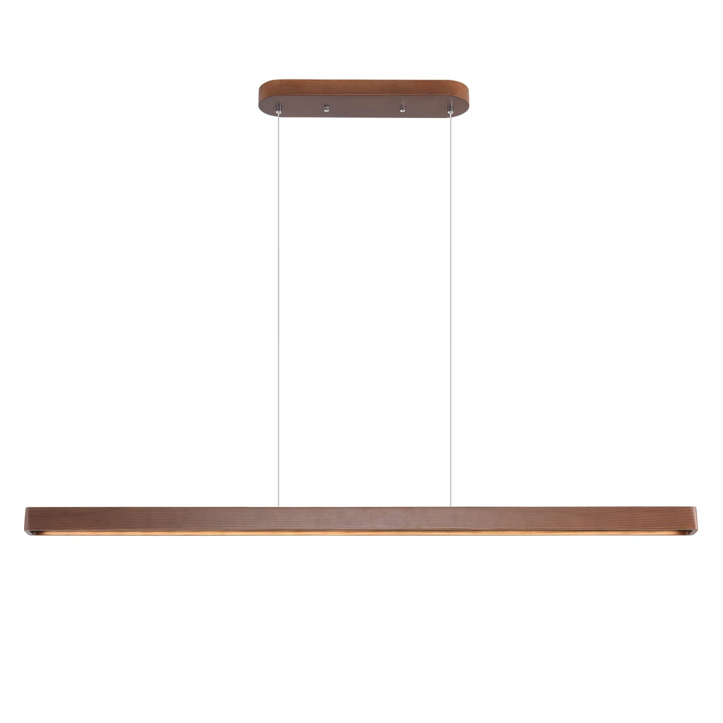 Yisdesign 39 Wood Linear Pendant Light Fixturedimmable Led Kitchen Island Lighting With Remote  Adjustable Hanging Chandelier For Dining Room Bar Pool Table 36W Modern Farmhouse Fixture Walnut Color