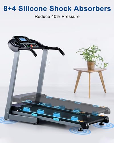 BORGUSI Treadmill with Auto Incline - 300 lb Capacity, 3.0HP Folding Electric Treadmill Up to 8.5 MPH Speed, Running Machi...