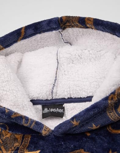 Harry Potter Girls Wearable Blanket Hoodie | Childrens Hooded Sherpa Fleece Pullover HP Hogwarts | Kids Sherpa Lined