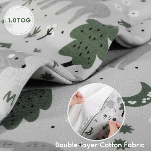 Yoofoss Baby Sleep Sack 12-18 Months TOG 1.0 Baby Wearable Blanket, 2 Pack 100% Organic Cotton Infant Toddler Sleeping Sac...