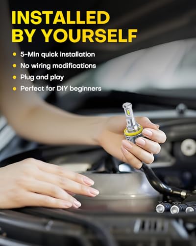 AUXITO 9005 H11 LED Bulbs, 900% Brighter HB3 H8 Light Bulbs, Plug N Play, 20 Years Long Lifespan, No Flicker, 99% Compatib...