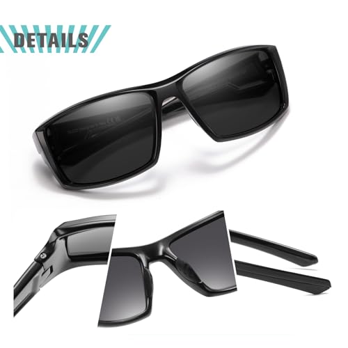 DUCO Polarized Sports Sunglasses for Men Women UV400 Protection Lightweight Frame for Fishing Driving Running F103