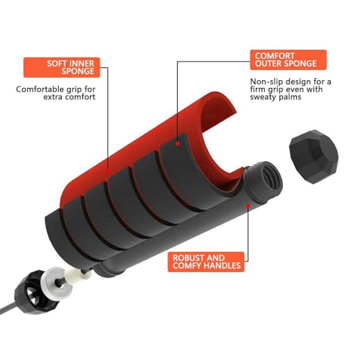Jump Rope, Adjustable Jump Ropes for Fitness for Women Men and Kids Tangle-Free Rapid Speed Jumping Rope Cable with Ball B...