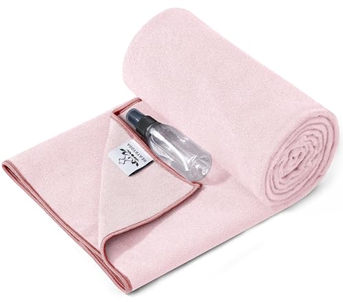 Heathyoga Yoga Mat Towel Non Slip for Hot Yoga Towel with Silicone Grip & Free Spray Bottle, 72"X26" Extra Large Microfibe...