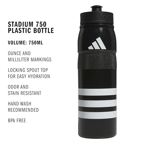 adidas 750 ML (28 oz) Stadium Refillable Plastic Sport Water Bottle