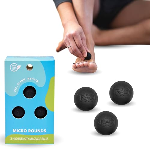 RAD Micro Rounds – Firm Yoga Deep Tissue Massage Ball Set – Myofascial Release Balls for Feet, Plantar Fasciitis, Jaw & Ha...