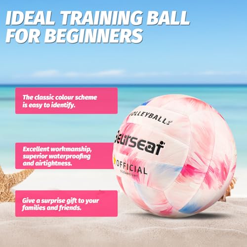 Beurseaf Volleyball, Soft Touch Beach Volleyball, Indoor Outdoor Volleyball for Beach Game Training, Official Size 5