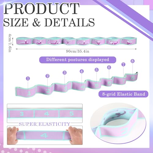 Stretch Strap for Kids Elastic Gymnastic Stretching Ballet Dance Band with 8 Loops Adjustable Exercise Training Resistance...