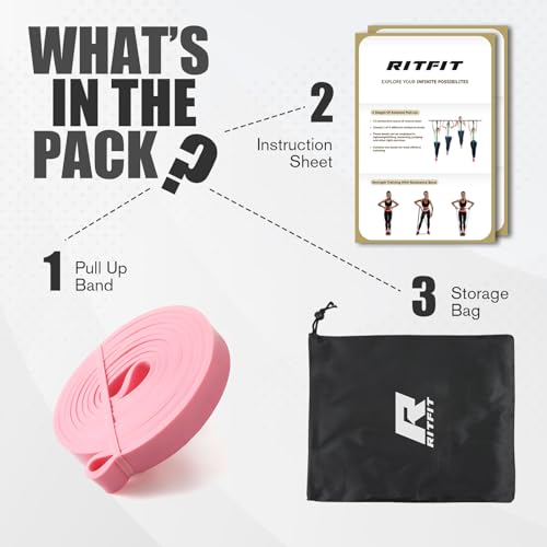 RitFit Pull Up Assist Band - Premium Resistance Band for Pull Up Assistance, Resistance Training, Body Stretching, Powerli...