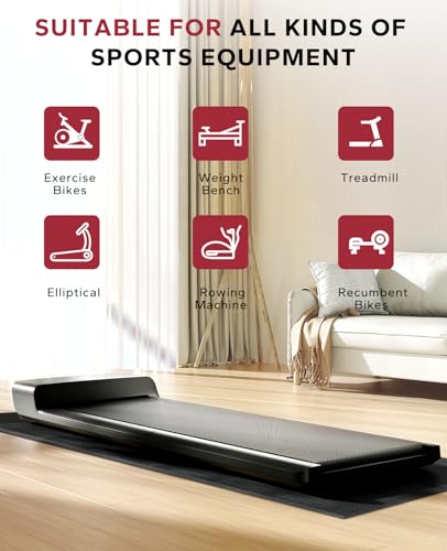 HAPBEAR Treadmill Mat – 68"x24"x1/5" Thick Non-Slip Foldable Exercise Equipment Mat for Walking Pad, Weight Bench & Treadm...