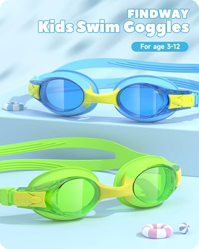 findway Kids Swim Goggles, Kids Swimming Goggles Anti-fog No Leaking Girls Boys for Age 3-12