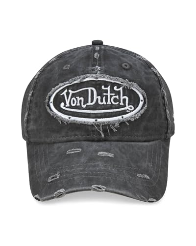 Von Dutch Men & Womens Baseball Caps - Breathable Adjustable Snapback Soft Cotton Canvas Curved Brim Vintage Hat