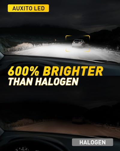"AUXITO H3 LED Bulb, 16,000LM 600% Super Brighter, 10 Years Lifespan, 1:1 Size Plug-n-Play, 100% Perfect Installation, H3 ...