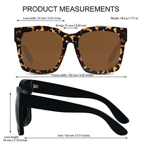 ANDWOOD Oversized Sunglasses for Women Big Large Square Wide Frame Shades Retro Trendy Fashion UV Protection