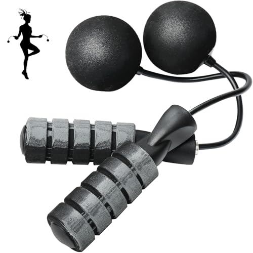 Cordless Jump Rope for Fitness with Indoor Jumping Rope Weighted Ropeless Skipping Jump Rope for Men Women Kids High-Speed...