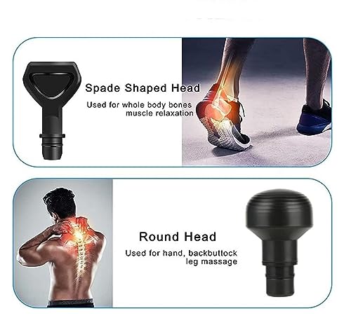 Falafale 6Pcs Massage Heads with Storage Bag, Replaceable Massager Gun Attachment, Massage Gun Deep Tissue Plug&Play Appli...