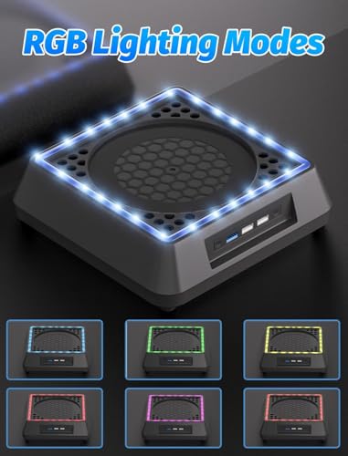 Cooling Fan for Xbox Series X Mviioe Xbox Series X Cooling Stand with LED Indicator, Extra Big Turbo Fan, USB 2.0 Ports, D...
