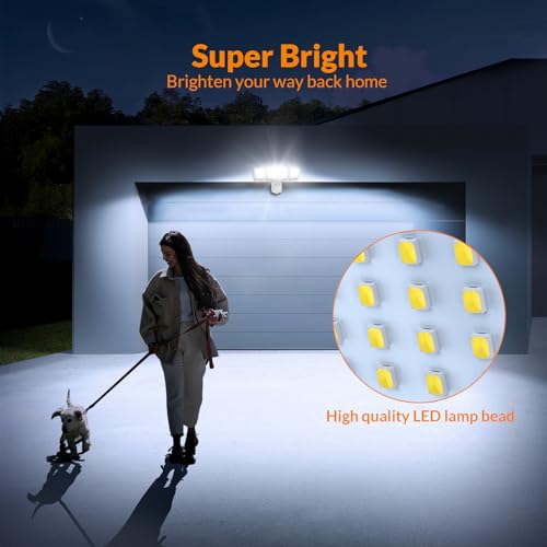 LEPOWER 1600LM LED Solar Security Lights Motion Outdoor, Motion Sensor Light, 5500K White Light, IP65 Waterproof Outdoor F...