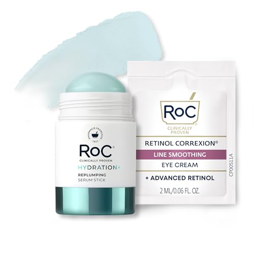 RoC Hydration+ Replumping Serum Stick, Fragrance-Free, Hydrating And Cooling Hyaluronic & Peptide Formula To Boost Elastic...