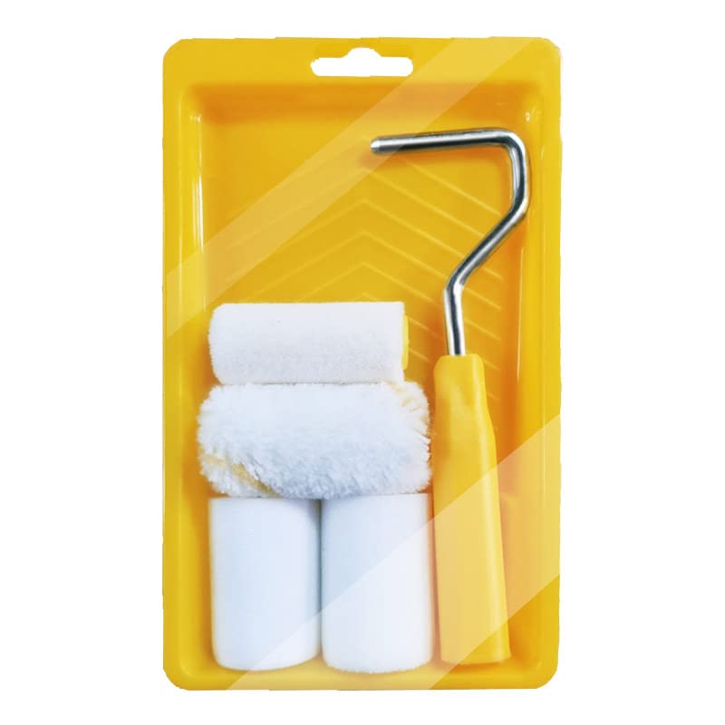 RZJZGZ Mini Foam Paint Roller Painting Decorating Touch Up Trim Kit 2 inch Small Paint Roller Tray Set with High-Density F...