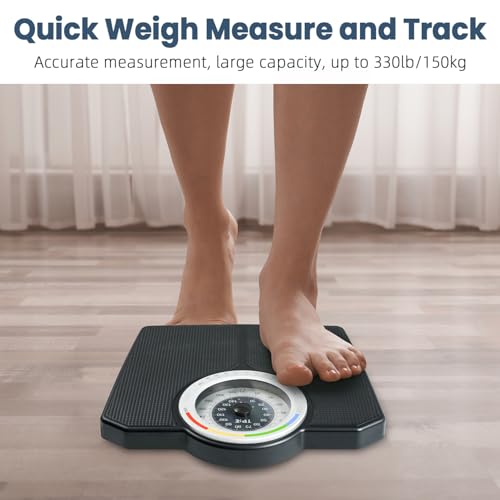 TIPRE Analog Scale for Body Weight, Mechanical Bathroom Scale, Analog Scale for Body Weight, 150kg/330lb, Dial Scale with ...