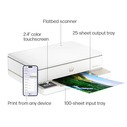 HP Envy 6155e Wireless All-in-One Color Inkjet Printer, Portobello, Print, scan, copy, Duplex printing Best-for-home, 3 mo...