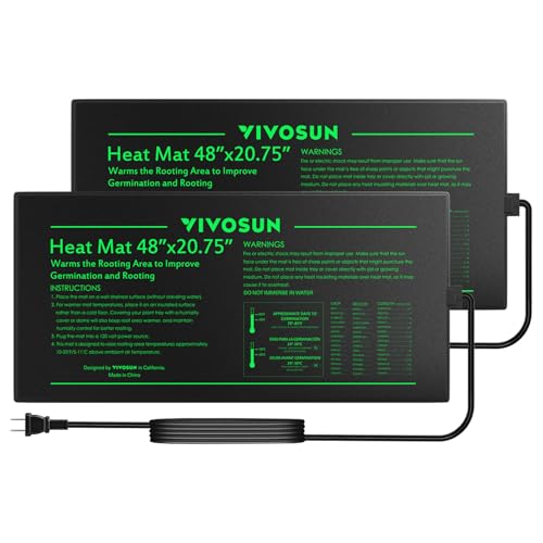 VIVOSUN 2-Pack 48" x 20.75" Durable Waterproof Seedling Heat Mat, UL & MET-Certified Warm Hydroponic Heating Pad for Germi...