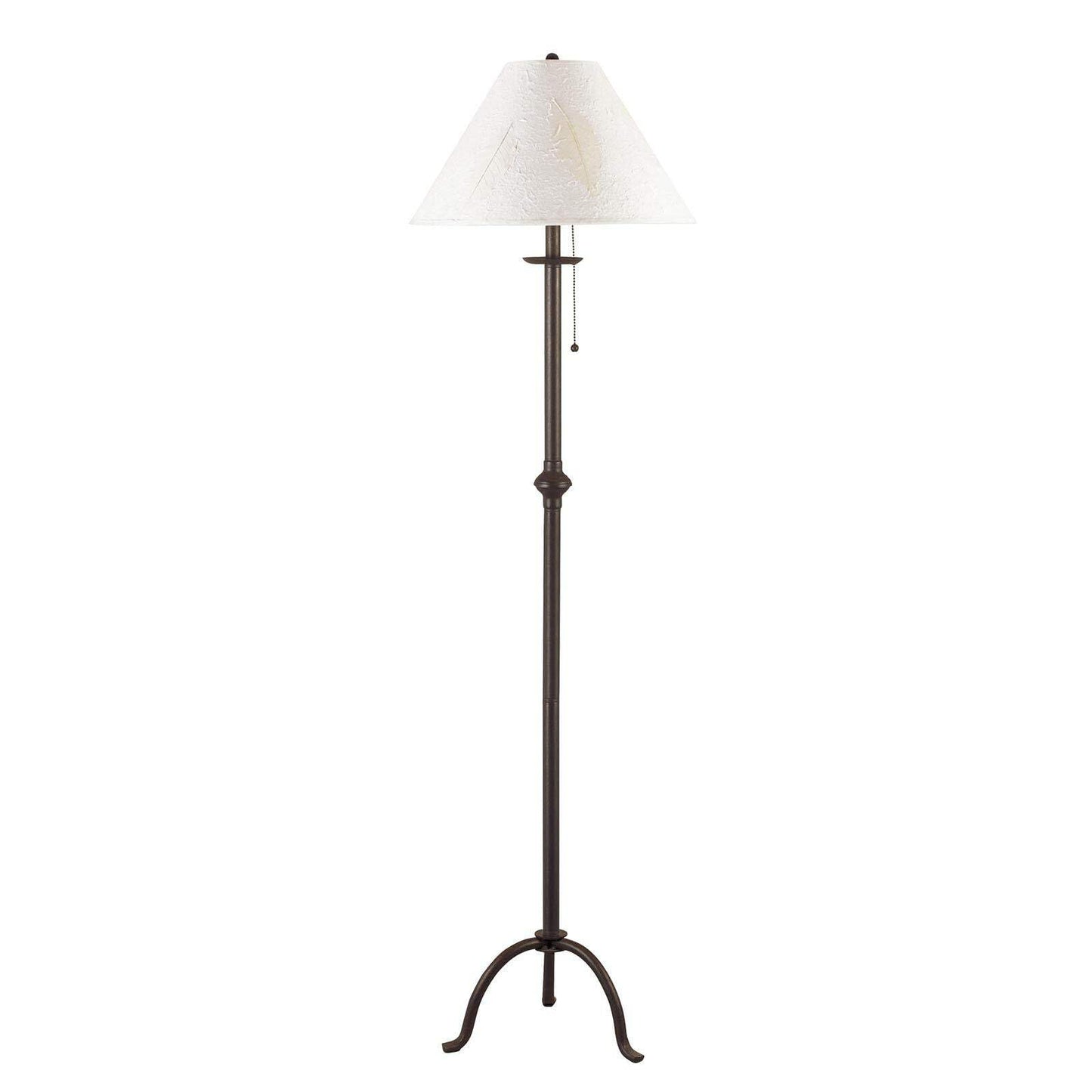 Homeroots Traditional Floor Lamp, 57 In., White Empire Shade, Black Finish