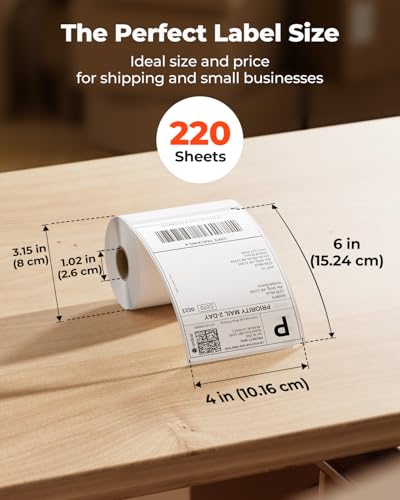 MUNBYN 4"x6" Direct Thermal Printer Label, Shipping Labels Compatible with Rollo, Jadens, Nelko, DYMO 4XL 1744907,1755120,...